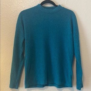 Fuzzy teal sweater